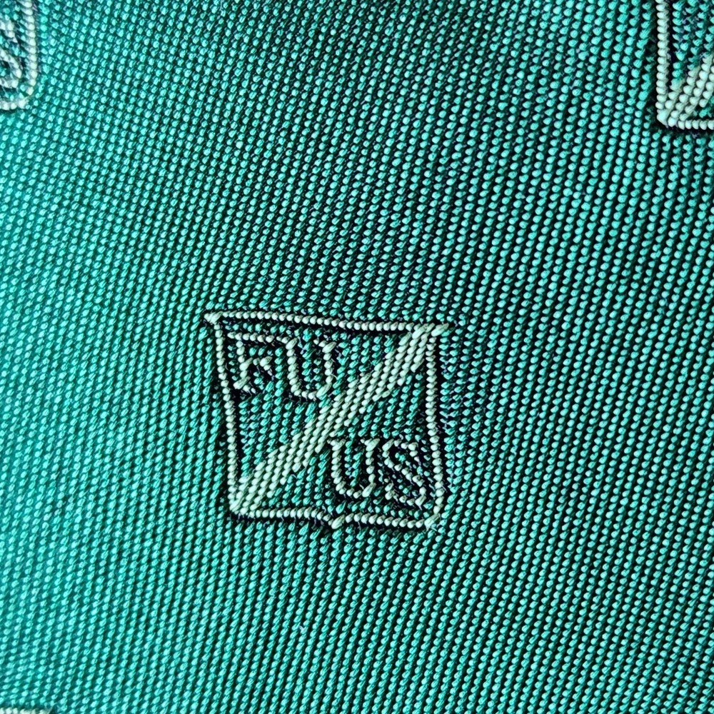 FU‎ / US Pattern Tie Vintage Luigi Firenze 100% Silk Green Designer Mens Necktie
